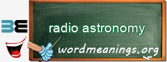 WordMeaning blackboard for radio astronomy